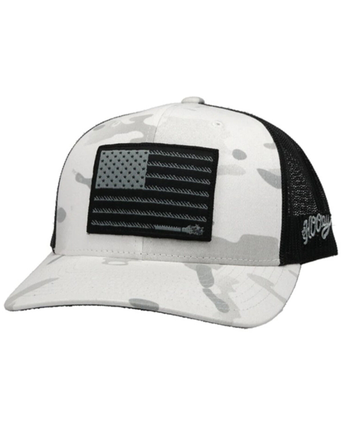 Image #1 - Hooey Men's Liberty Roper Camo Print Trucker Cap, White, hi-res