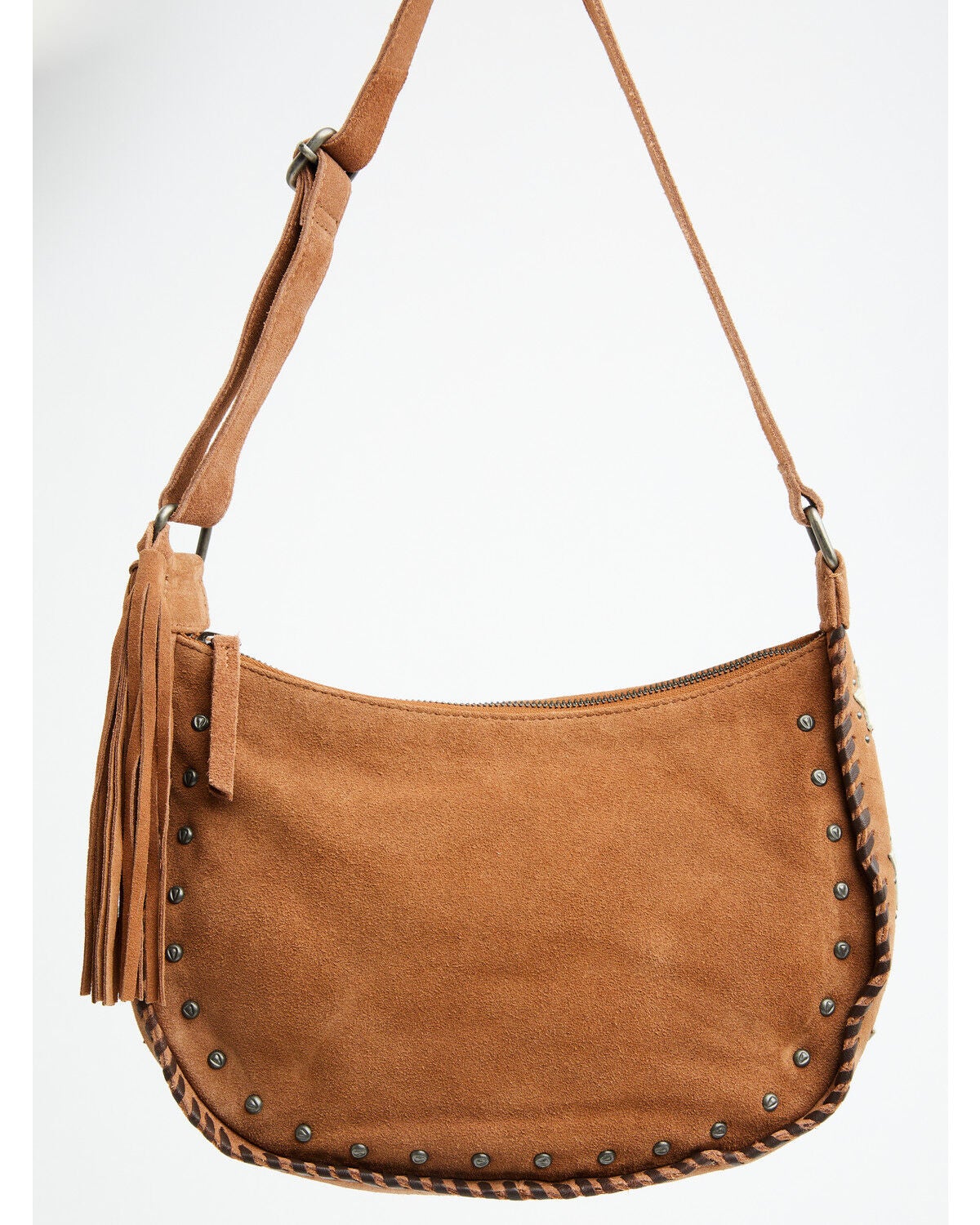 Image #2 - Idyllwind Women's Sabre Star Suede Shoulder Bag, Brown, hi-res