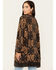Image #4 - Room 34 Women's Floral Print Jacquard Cardigan, Charcoal, hi-res