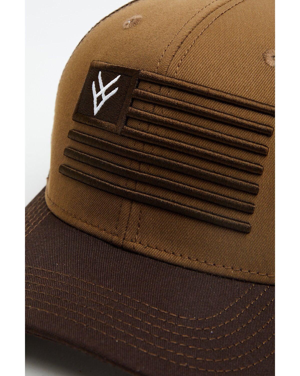 Image #2 - Hawx Men's American Flag Ball Cap, Brown, hi-res