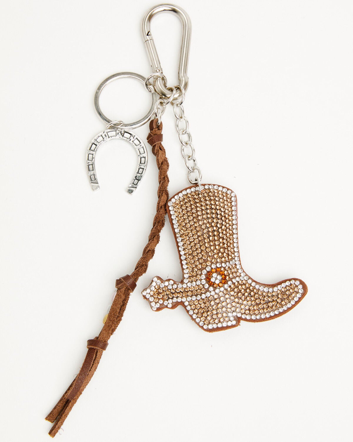 Image #3 - Shyanne Rhinestone Cowboy Boot Bag Charm, Brown, hi-res