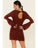 Shyanne Women's Lace Bell Sleeve Dress , Chocolate, hi-res