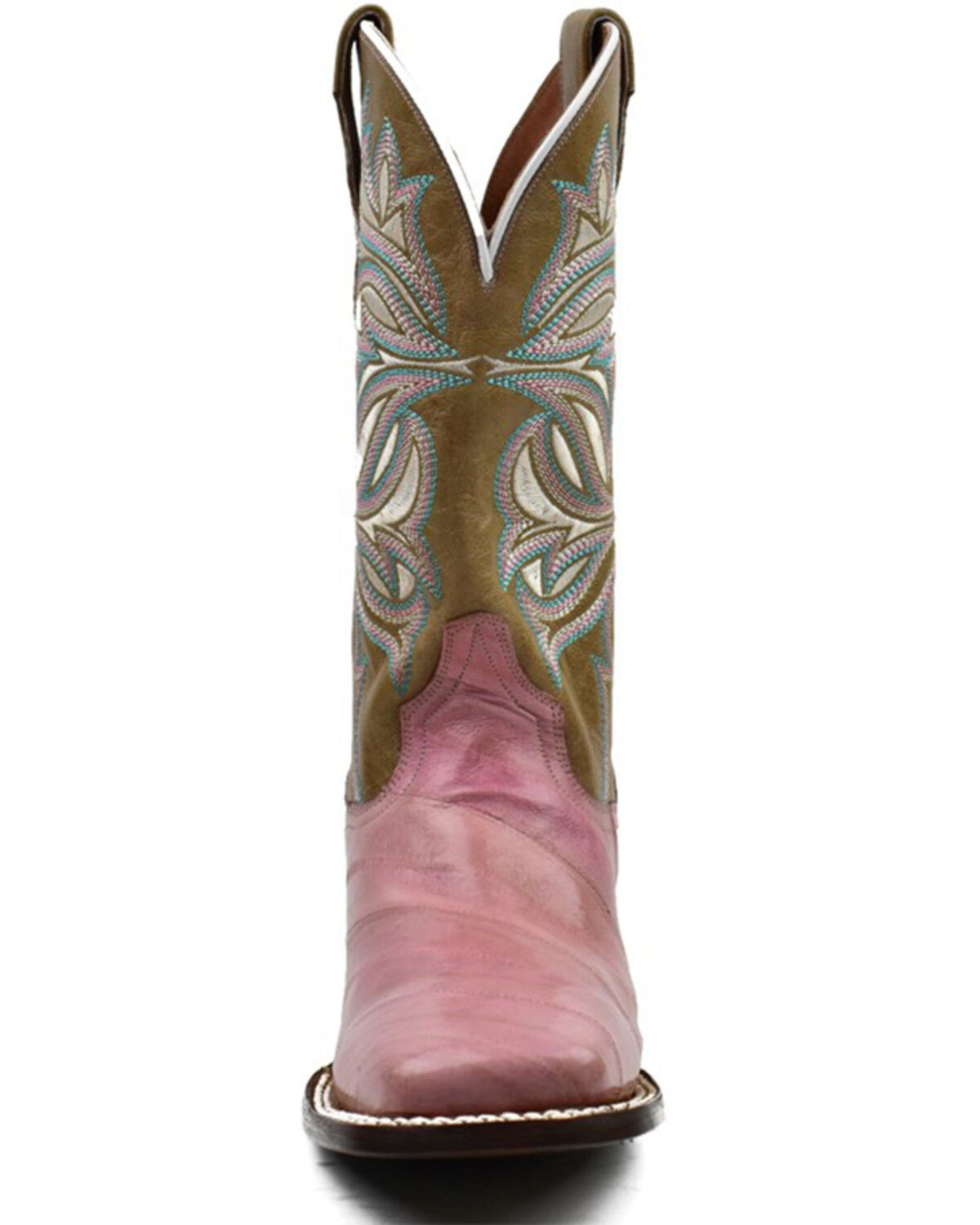 Image #4 - Dan Post Women's Eel Exotic Western Boots - Broad Square Toe, Pink, hi-res