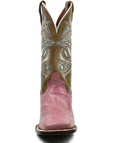 Image #4 - Dan Post Women's Eel Exotic Western Boots - Broad Square Toe , Pink, hi-res