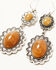 Image #2 - Shyanne Women's Scalloped Edge Stone Earrings, Silver, hi-res