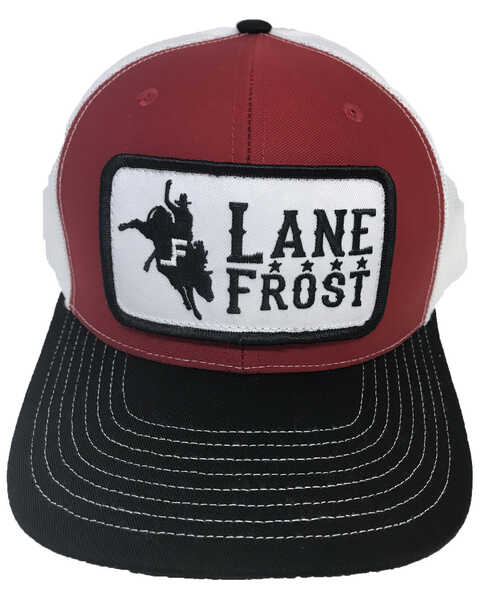 Image #1 - Lane Frost Men's Re-Ride Logo Ball Cap , Red, hi-res