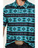 Image #3 - Panhandle Men's Southwestern Print Short Sleeve Performance Polo Shirt, Turquoise, hi-res