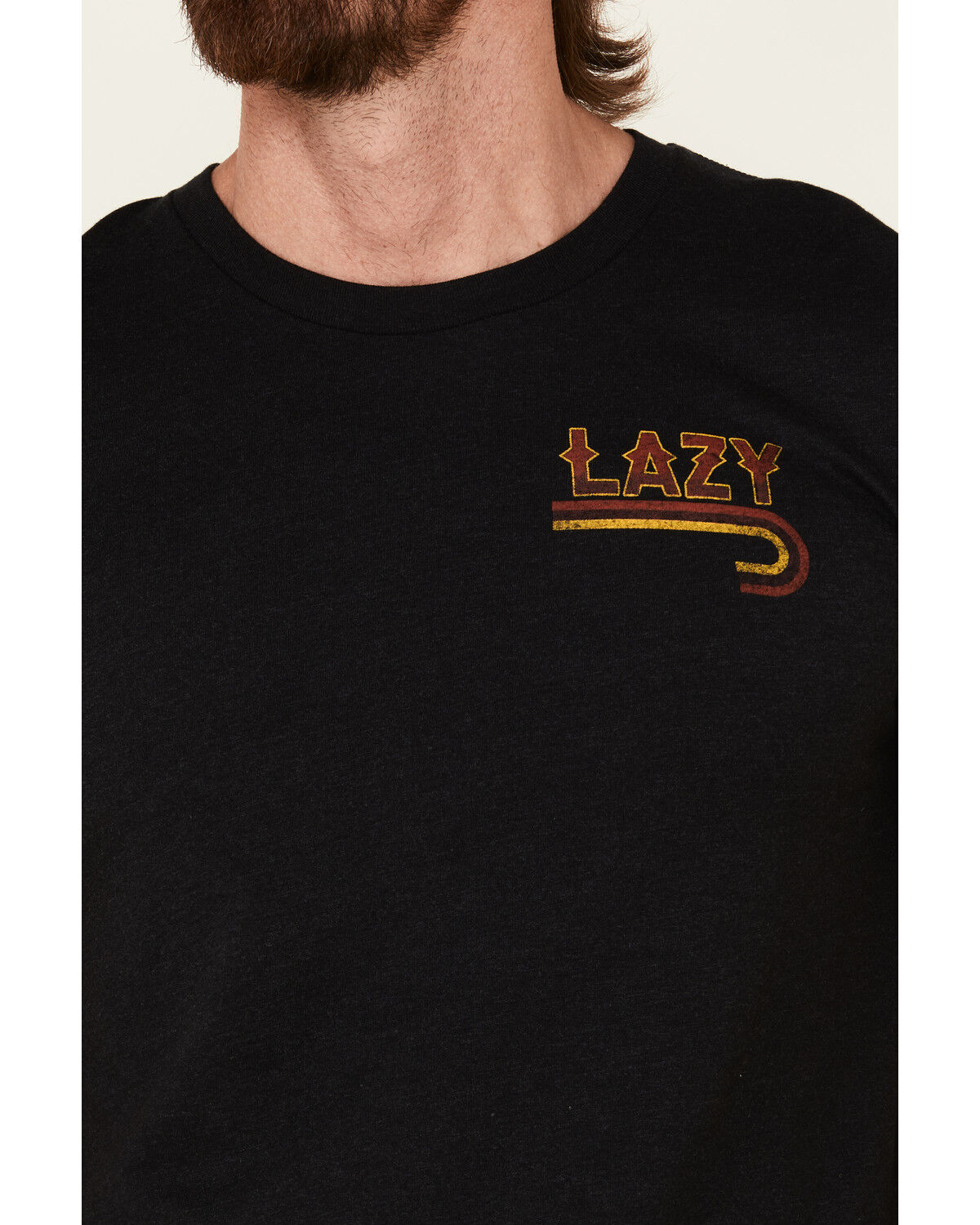 Image #3 - Lazy J Ranch Wear Men's Black Fire J Ranch Logo Graphic T-Shirt, Black, hi-res