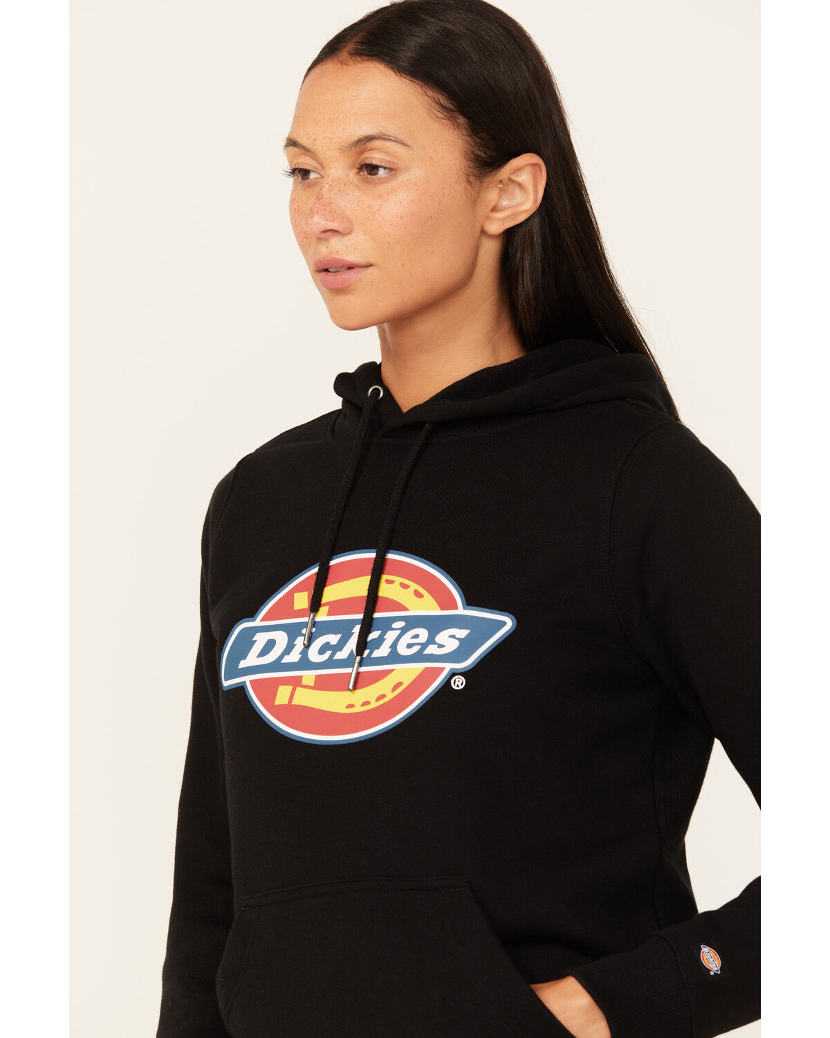 Image #2 - Dickies Women's Logo Pullover Sweatshirt, Black, hi-res