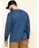 Carhartt Men's Loose Fit Heavyweight Long Sleeve Logo Pocket Work T-Shirt - Big & Tall, Heather Blue, hi-res