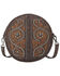 Montana West Women's Floral Embroidered Collection Circle Crossbody Handbag, Coffee, hi-res