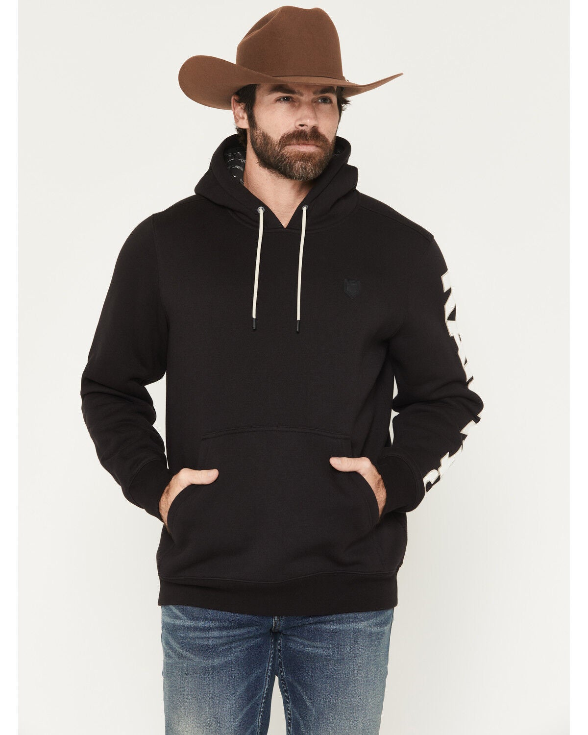 Image #2 - RANK 45&reg; Men's Logo Flank Embroidered Hooded Sweatshirt, Black, hi-res