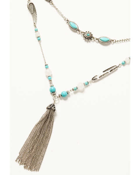 Image #2 - Shyanne Women's Prism Skies Rose Quartz & Turquoise Layered Necklace, Silver, hi-res