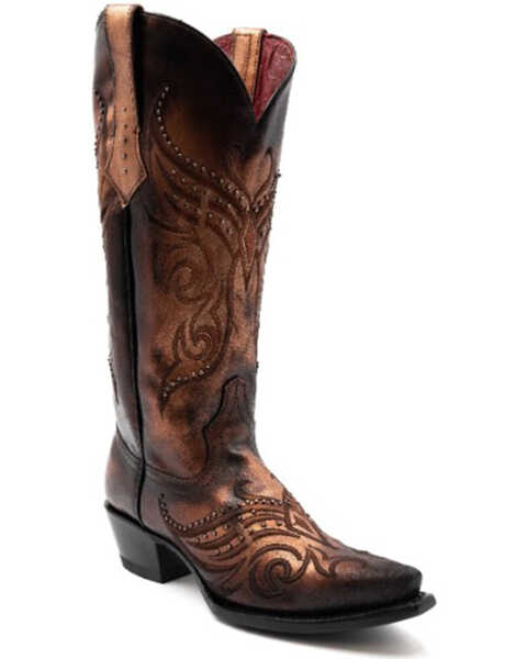 Image #1 - Ferrini Women's Masquerade Western Boots - Snip Toe , Copper, hi-res