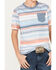GROM Boys' Mesa Striped Short Sleeve Pocket T-Shirt, Blue, hi-res