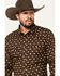 Image #2 - Cody James Men's Reign In Striped Print Long Sleeve Snap Western Shirt - Tall , Chocolate, hi-res
