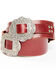 Image #1 - Idyllwind Women's Wheels Concho Belt, Red, hi-res