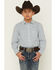 Image #1 - Panhandle Slim Boys' Striped Long Sleeve Button-Down Western Shirt, Blue, hi-res