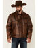 Image #1 - Cripple Creek Men's Vintage Brown Lamb Nappa CC Leather Jacket , , hi-res