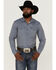 Kimes Ranch Men's Tucson Solid Herringbone Snap Western Shirt , Indigo, hi-res