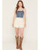 Image #1 - Wild Moss Women's Tiered Lace Ruffle Mini Skort, Natural, hi-res
