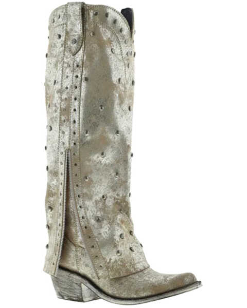 Image #1 - Liberty Black Women's Danet Tall Studded Western Boots - Medium Toe, Gold, hi-res