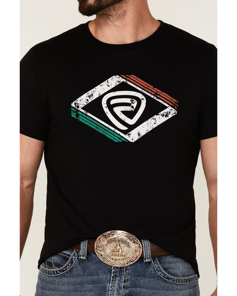 Rock & Roll Denim Men's Black Diamond Logo Short Sleeve T-Shirt , Black, hi-res