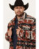 Image #2 - Cinch Men's Southwestern Print Wool Twill Frontier Jacket, Burgundy, hi-res