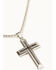 Image #2 - Cody James Men's Textured Cross Necklace, Silver, hi-res
