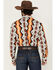 Image #4 - Wrangler Men's Checotah Southwestern Print Long Sleeve Snap Western Shirt, Orange, hi-res