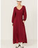Image #1 - Gunit Solid Lace Women's Long Sleeve Maxi Dress , Wine, hi-res