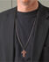 Image #2 - Montana Silversmiths Men's Nickel Faded Glory Cross Necklace, Silver, hi-res