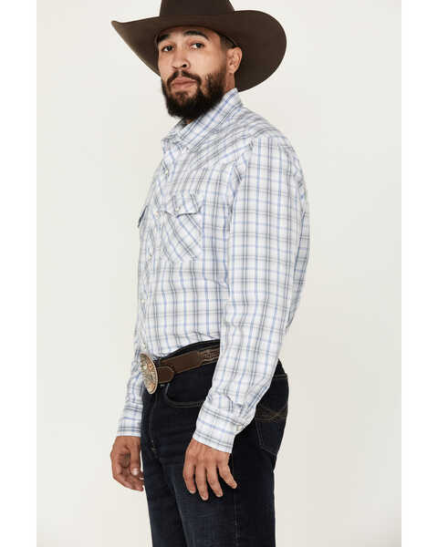 Image #2 - Wrangler 20X Men's Plaid Print Long Sleeve Snap Western Shirt, White, hi-res