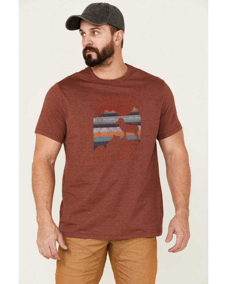 Brothers & Sons Men's Badlands National Monument Graphic Red Short Sleeve T-Shirt , Red, hi-res