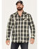 Image #1 - Moonshine Spirit Men's All Day Long Large Plaid Snap Western Shirt , Green, hi-res