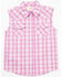Image #1 - Shyanne Toddler Girls Dobby Striped Western Pearl Snap Shirt, Grape, hi-res