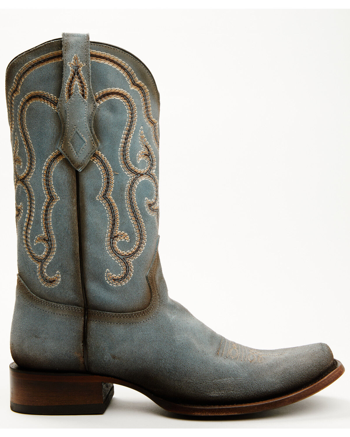 Image #2 - Corral Men's Suede Western Boots - Square Toe, Blue, hi-res
