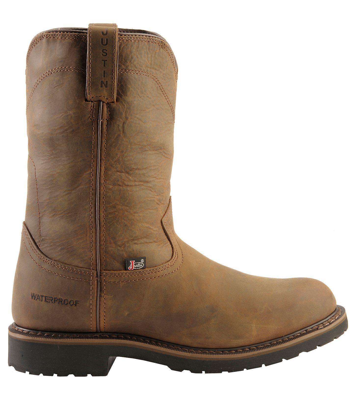 justin pull on work boots