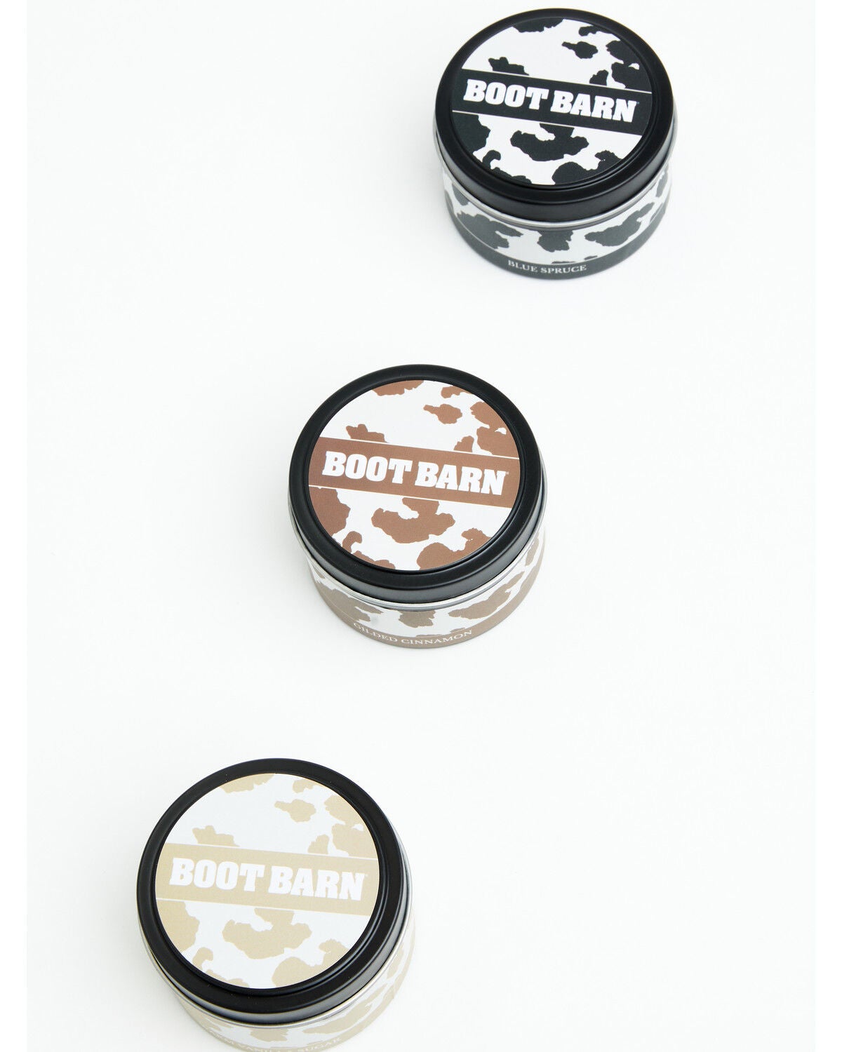 Boot Barn Cow Print 40oz Tin Candle Gift Set - 3 Pack, Black, hi-res