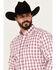 Image #2 - Ariat Men's Erick Plaid Print Long Sleeve Button-Down Performance Shirt, Pink, hi-res