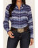 Ariat Women's R.E.A.L. Southwestern Oceanic Print Long Sleeve Western Pearl Snap Shirt, Blue, hi-res