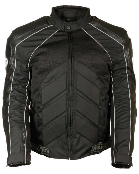 Image #1 - Milwaukee Leather Men's Combo Leather Textile Mesh Racer Jacket, Black, hi-res