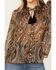 Image #3 - Revel Women's Paisley Print Long Sleeve Peasant Top, Brown, hi-res