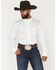 Image #1 - Wrangler X Cody Johnson Men's Steer Head Print Long Sleeve Button-Down Western Shirt, White, hi-res