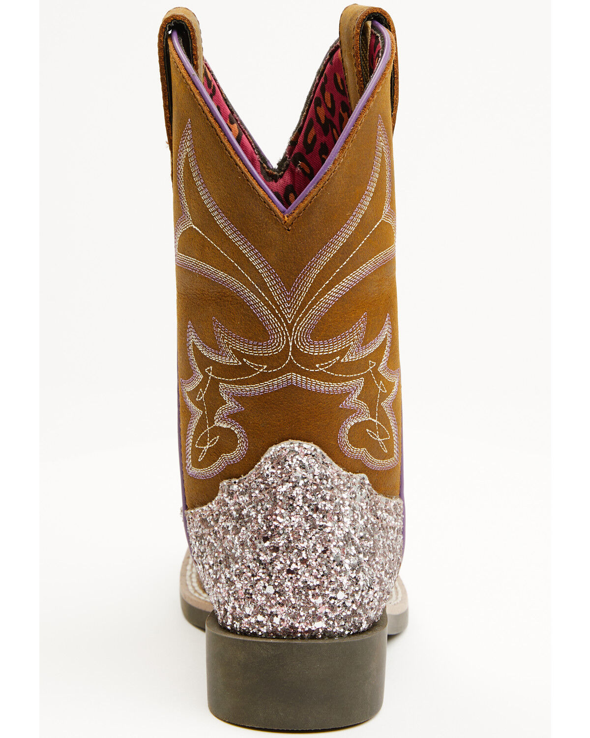Image #5 - Shyanne Girls' Avery Glitter Western Boots - Broad Square Toe, Purple, hi-res