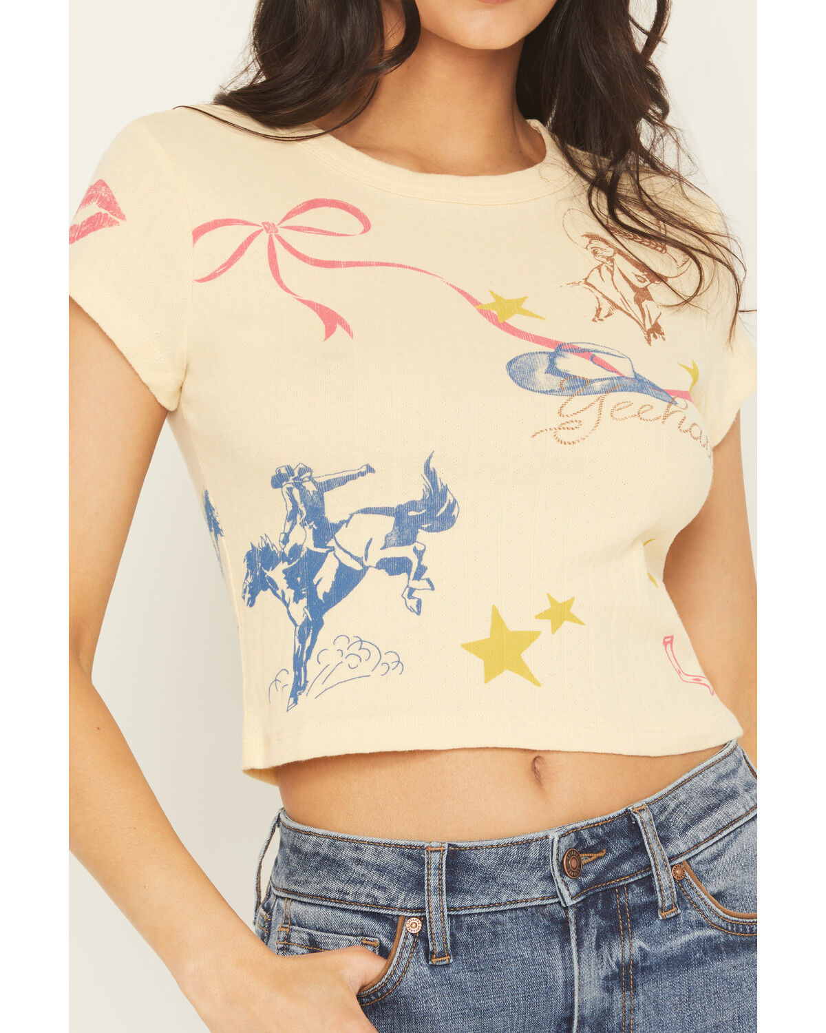 Image #3 - Day Dreamer Women's Rodeo Bow Tee, Yellow, hi-res