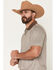 Image #2 - RANK 45&reg; Men's Urban Rancher Geo Print Short Sleeve Button-Down Polo Shirt, Brown, hi-res