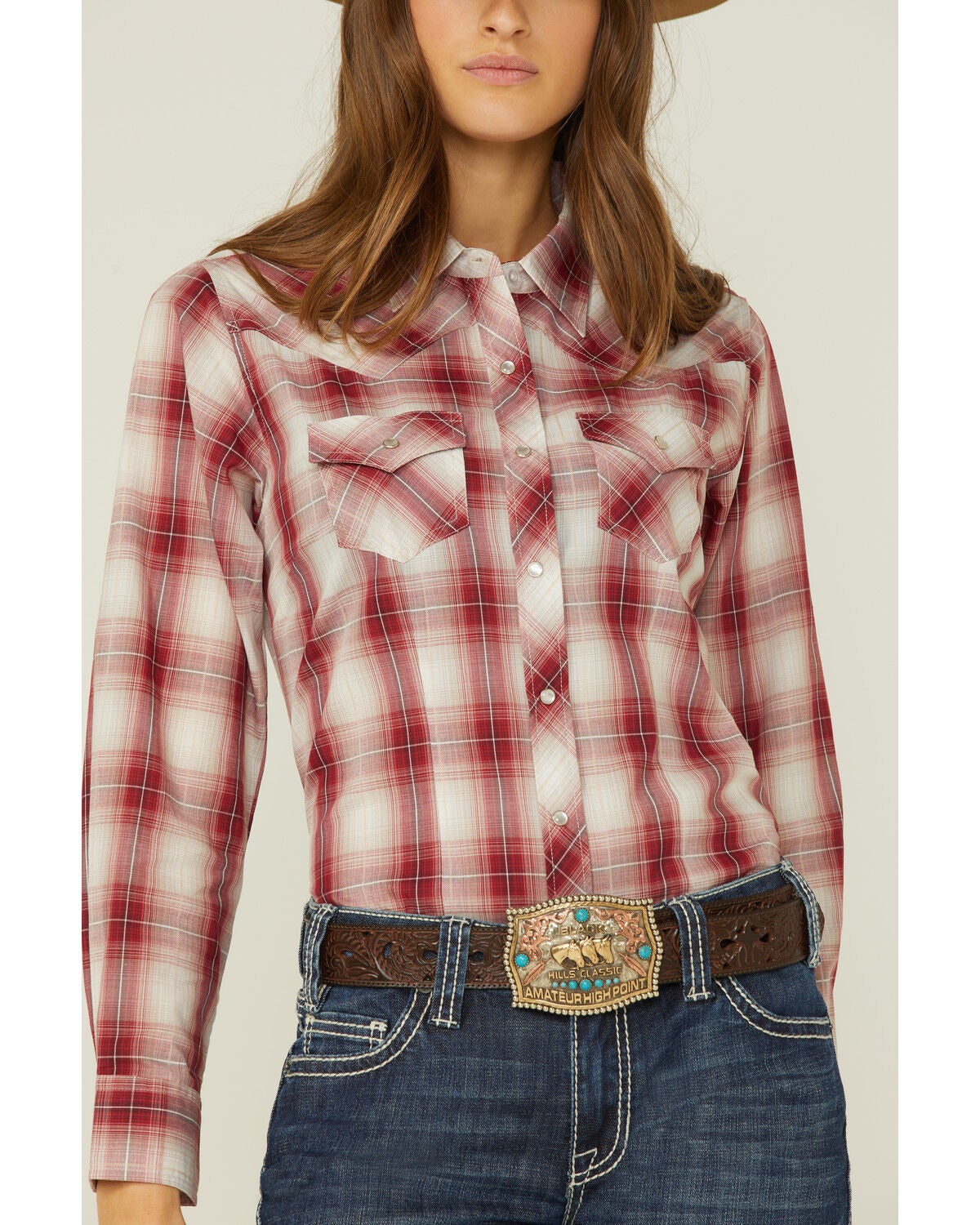 Rust Ombre Plaid Western Shirt | Sheplers