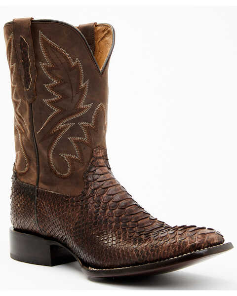 Cody James Men's Exotic Snake Western Boots - Broad Square Toe, Chocolate, hi-res