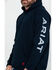 Ariat Men's FR Primo Fleece Logo Hooded Work Sweatshirt , Navy, hi-res